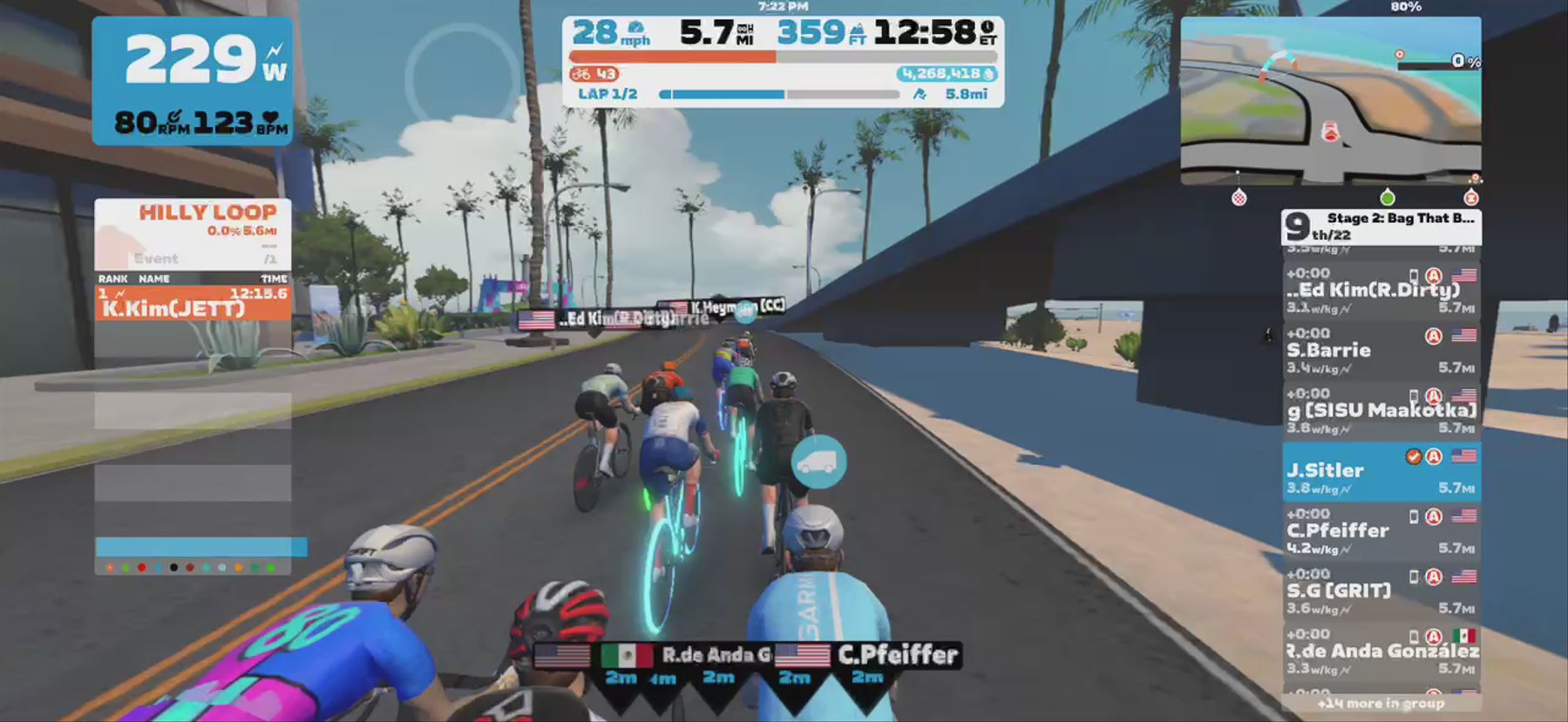Zwift - Race: Stage 2: Bag That Badge - Hilly Route Reverse (A) on Hilly Route Reverse in Watopia