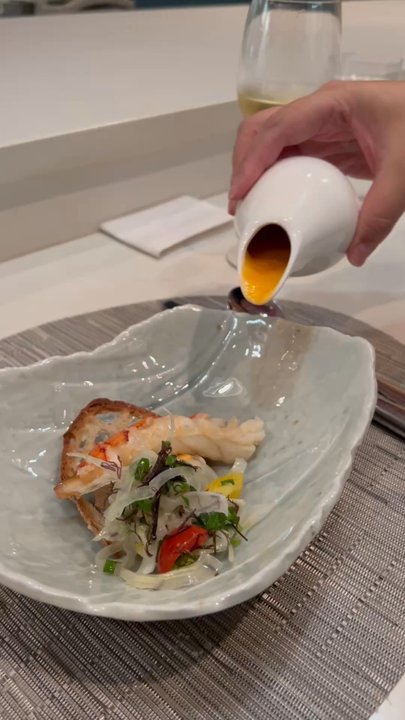 PAI Honolulu - A stand out dish--Tomato lobster bisque --half Kona lobster tail, green lip mussel, fennel, ogo, cherry romato, fennel - New American Near Me - Honolulu, Hawaii