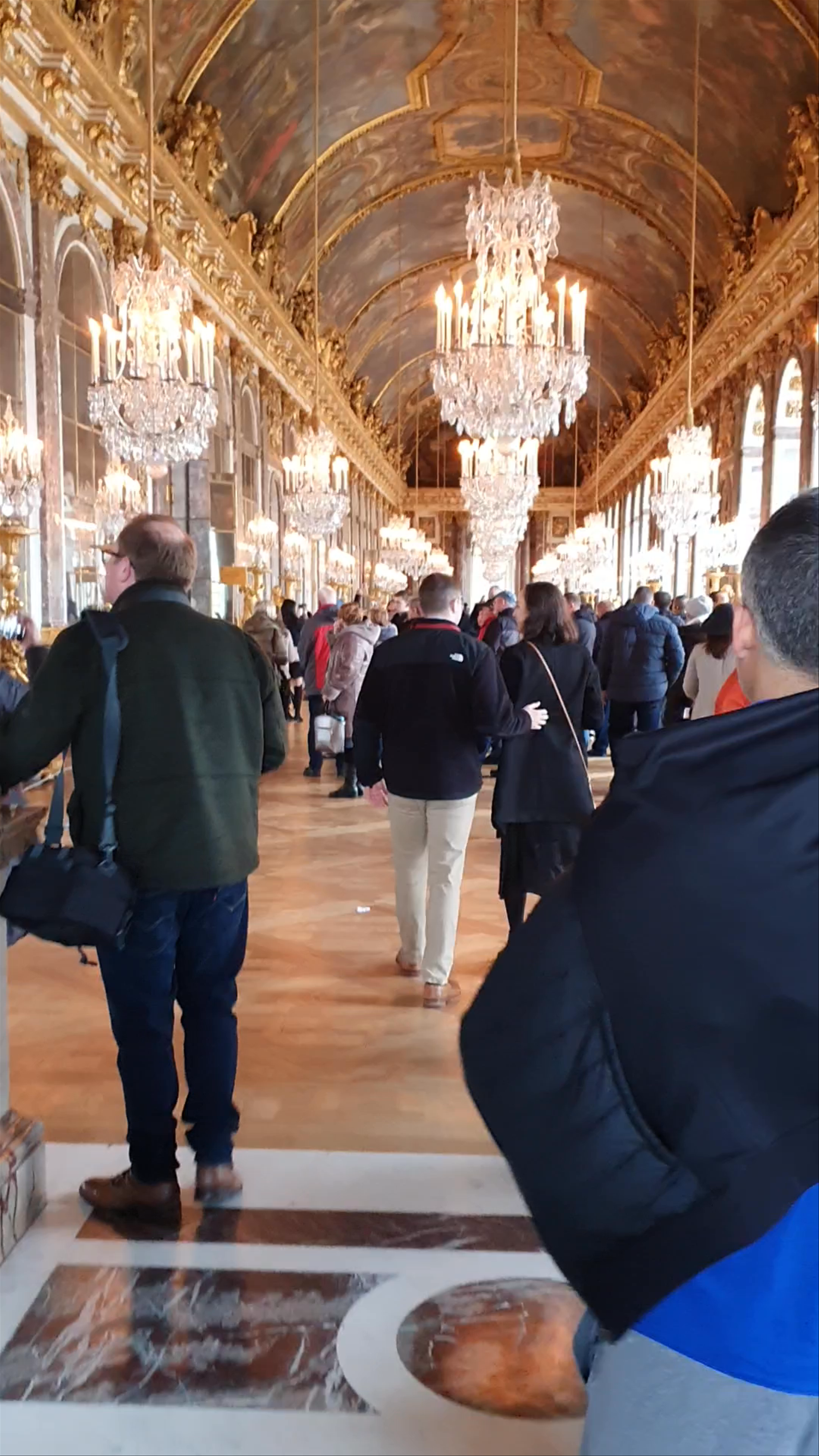 Inside the Hall of Mirrors at Versailles Palace, France