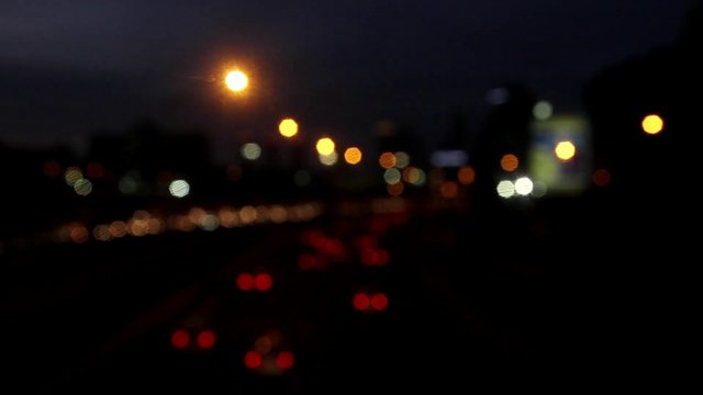 Cars driving at night