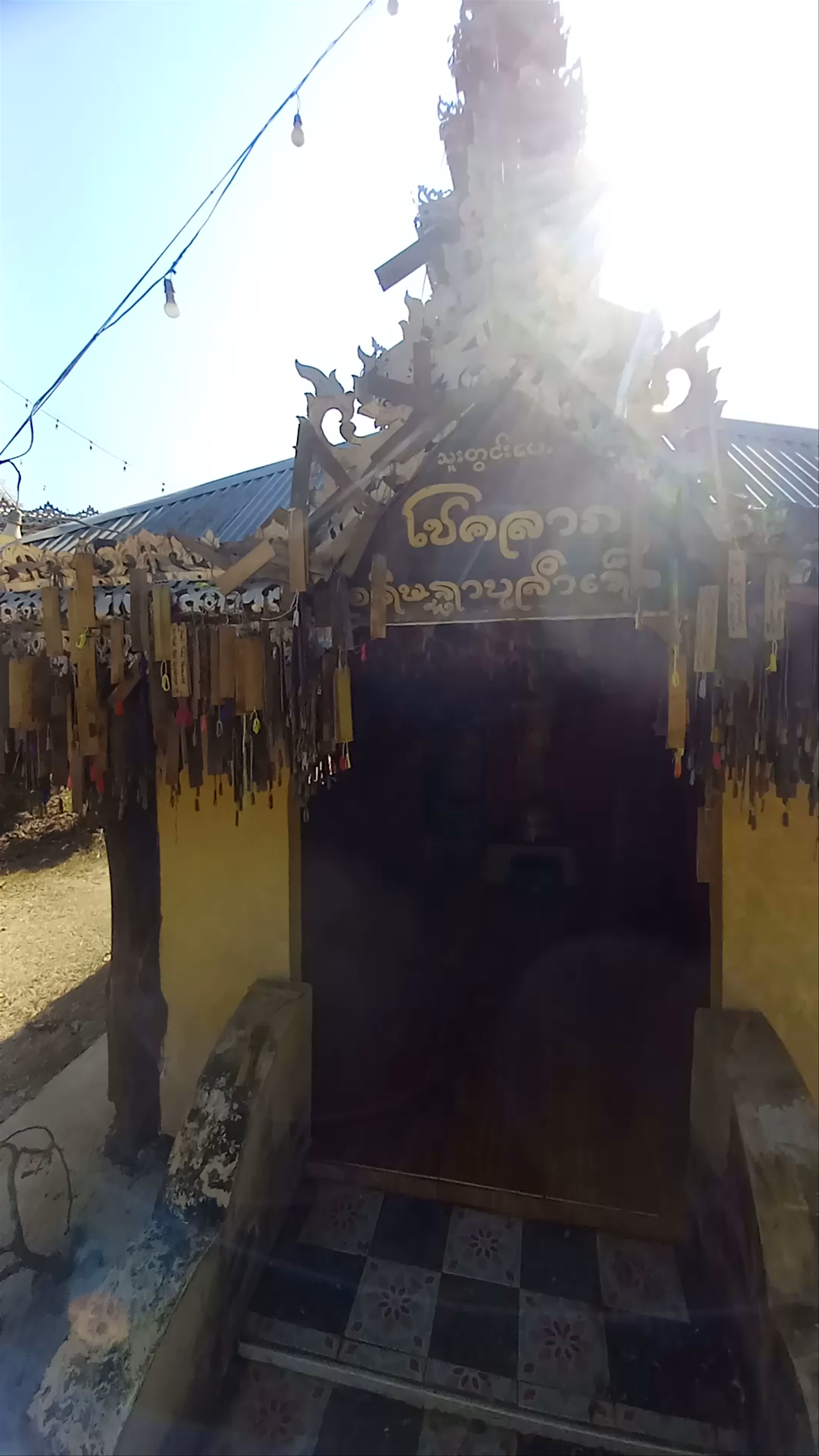 Sala Sutongpe and Su Tong Pae Bamboo Bridge at Wat Phu Sama, Mae Hong Son