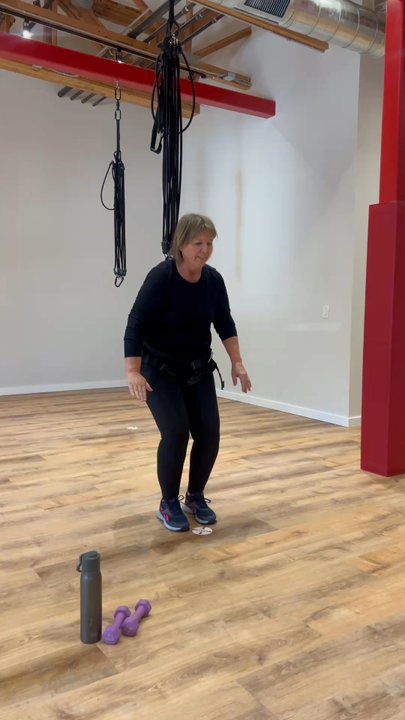 Flying High Sling Bungee - Learning how to do burpees! - Circuit Training Gyms Near Me - Folsom, California