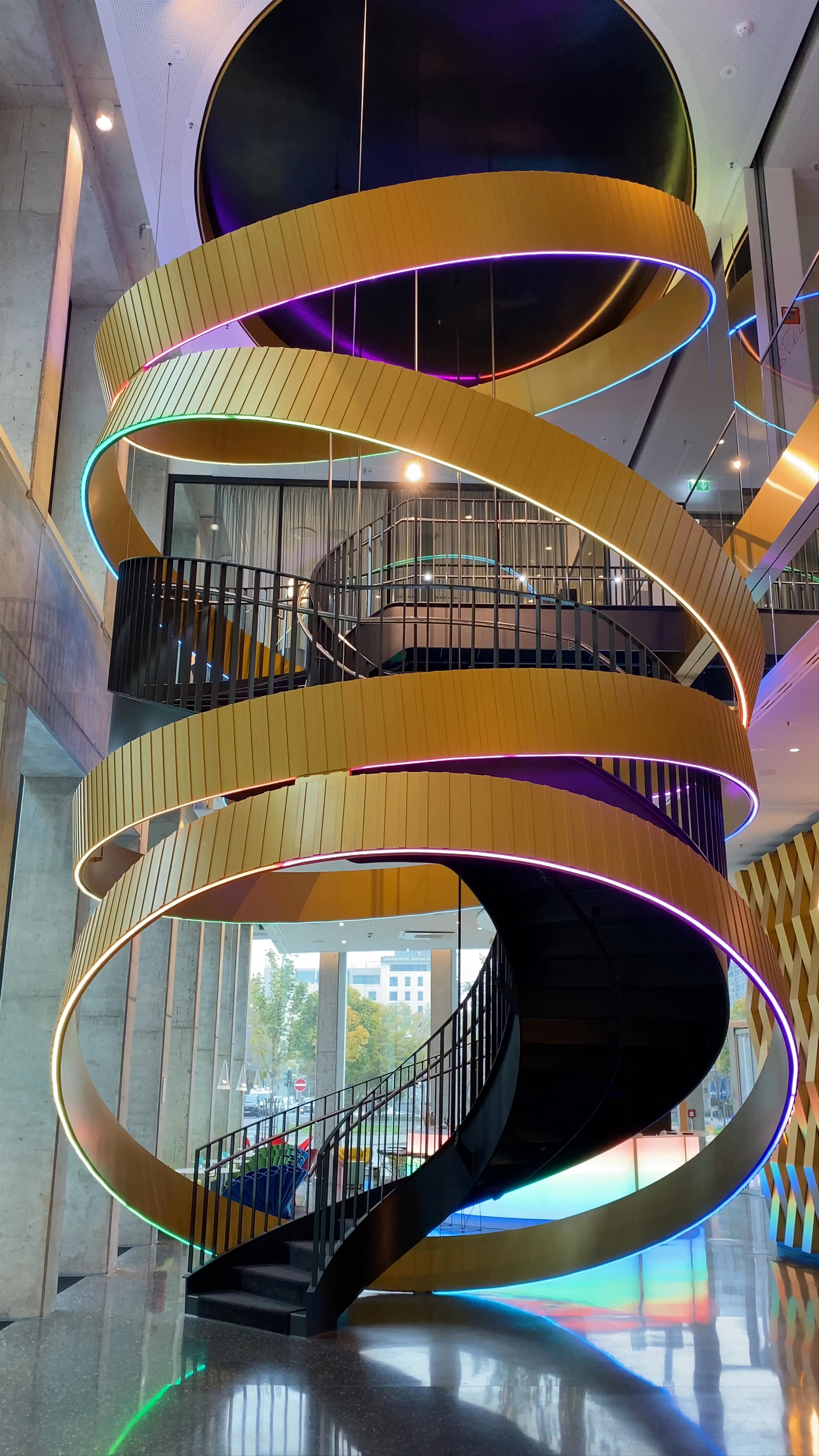 Futuristic Spiral Staircase at Hotel nhow Frankfurt