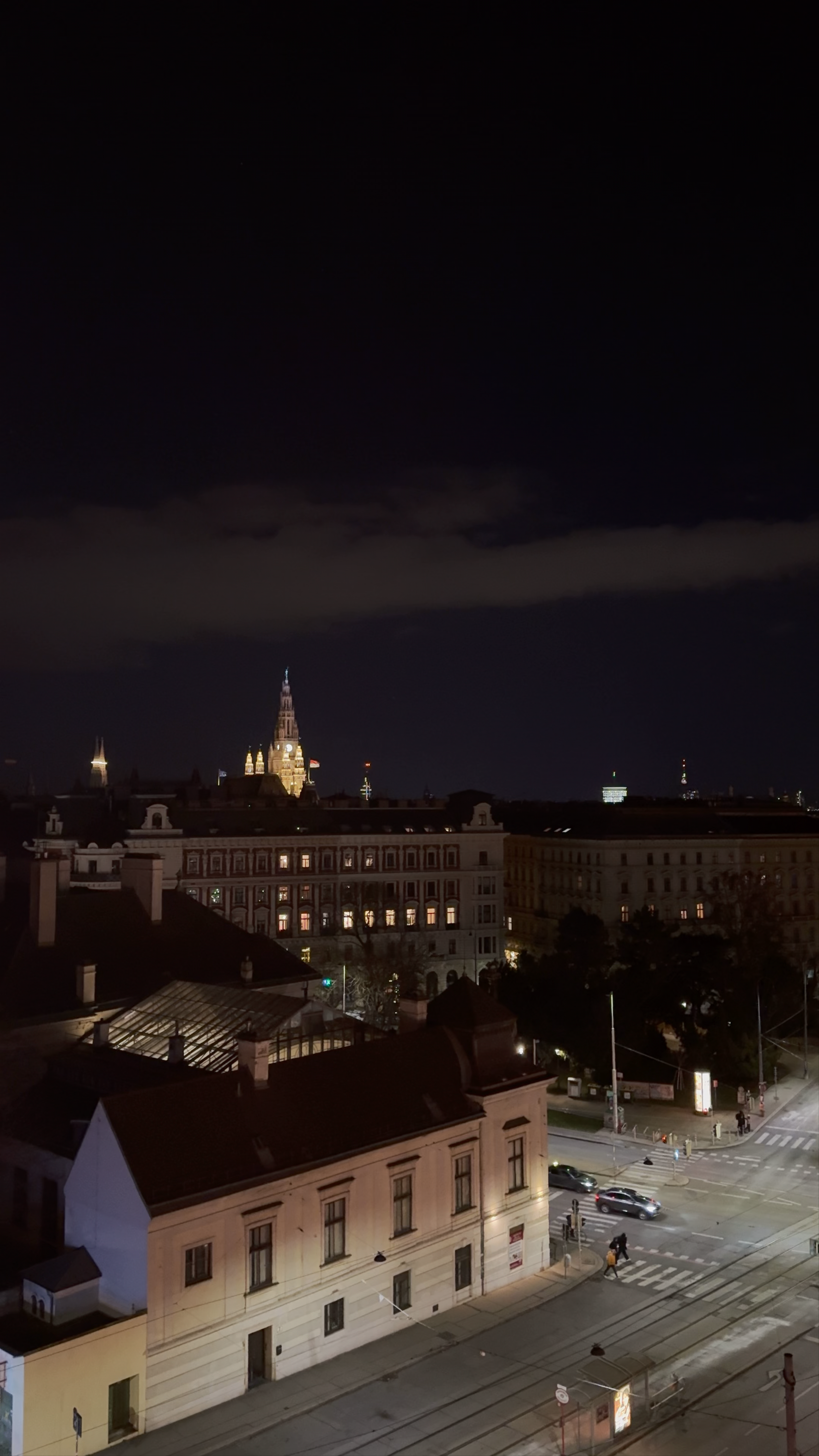 Nighttime Cityscape from Der Dachboden, Vienna