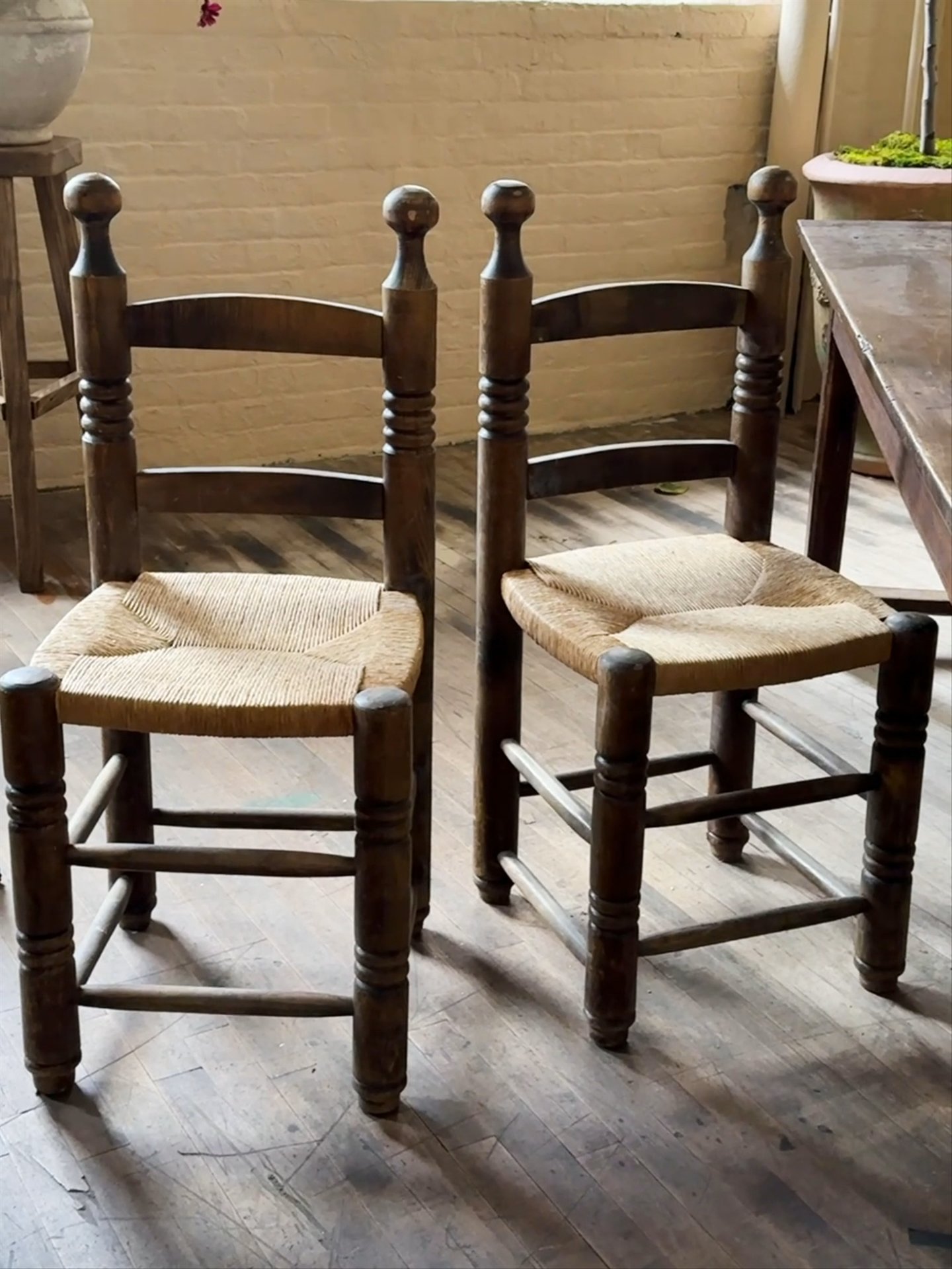French Rush Dining Chair in the Style of Charles Dudouyt