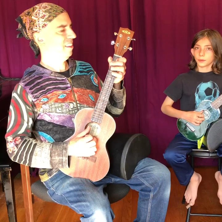 Nick Russo - Nick Russo here demonstrating with my son one of the many fun ear training games I play with my online ukulele students! - Musical Instruments & Teachers Near Me
