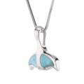 Whale Tail Necklace in sterling silver by Marahlago Larimar