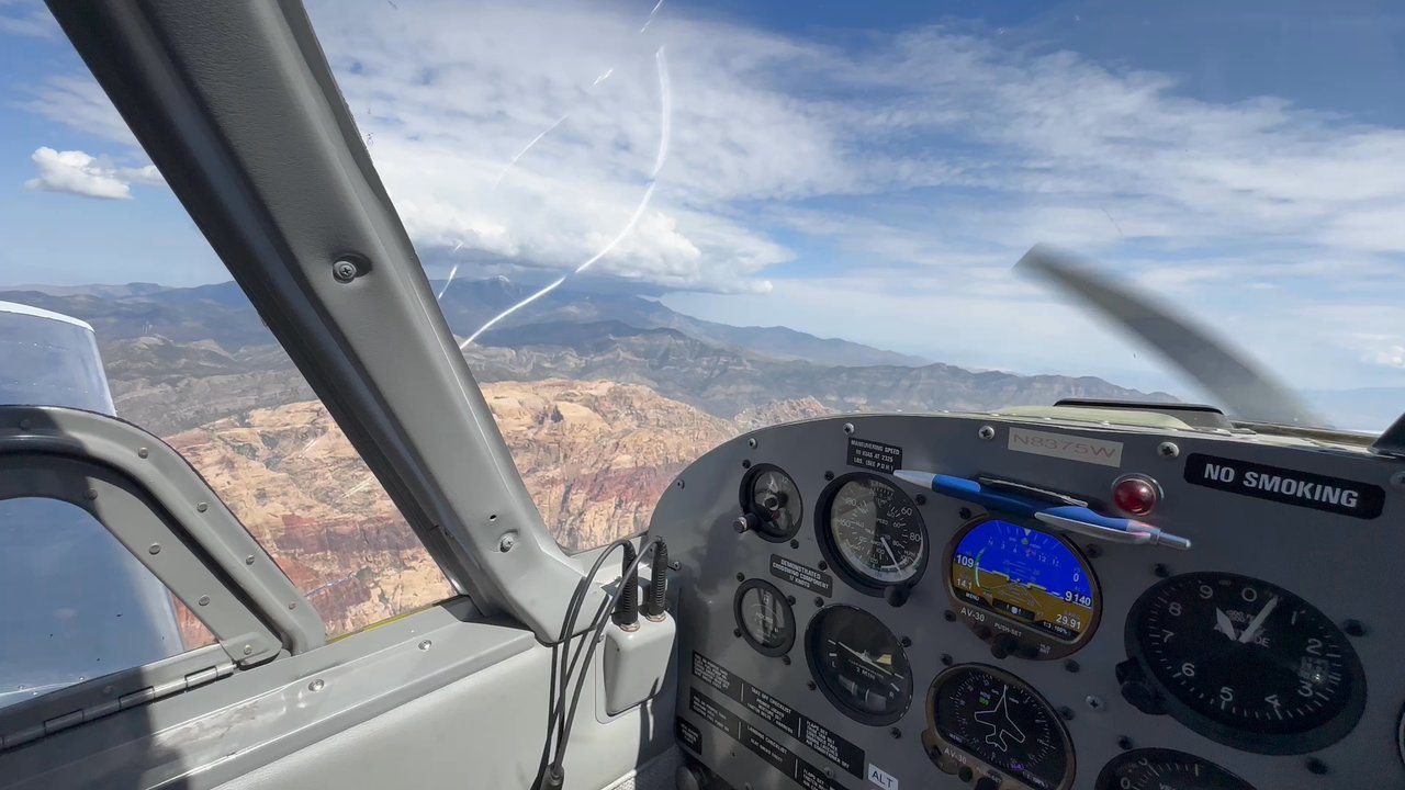 Pilot Training - Over the Red Rock Canyon Mountains - Headed back to KVGT from Blue Diamond/ Pahrump Valley - Flight Instruction Near Me - Las Vegas, Nevada