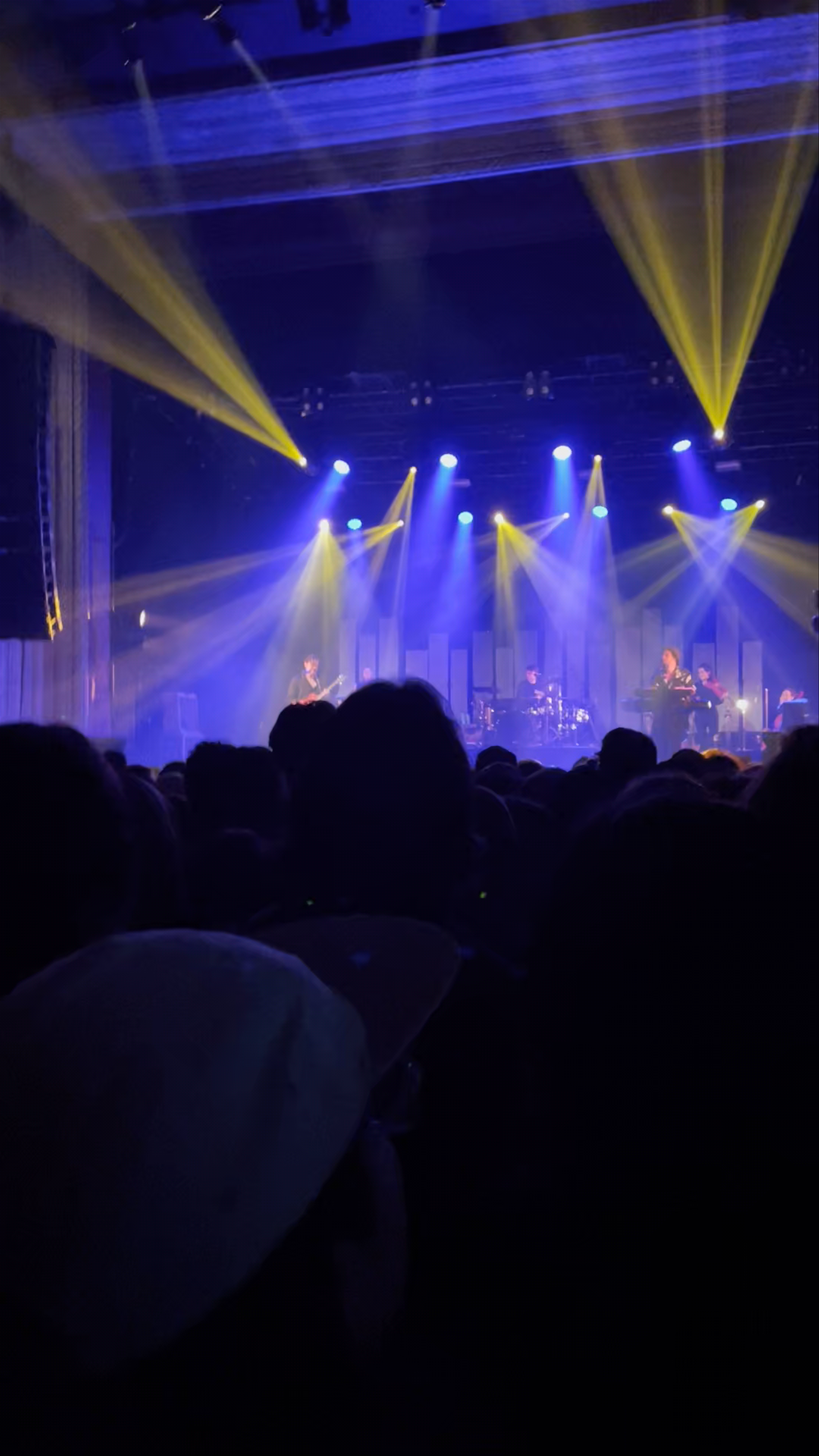 Live Concert Experience at MTELUS, Montreal - Blue and Yellow Stage Lights