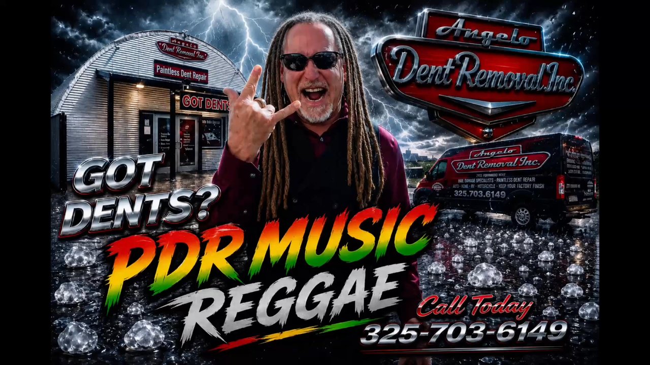 Angelo Dent Removal - Caught in the Recent Hail Storm?  | PDR Reggae Music Vibes  | Paintless Dent Repair by Angelo Dent Removal Inc. - Body Shops Near Me - San Angelo, Texas