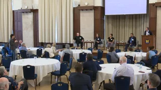 Video thumbnail for video titled Jake Serwer asks sports journalist Bob Wojnowski about the modern day college sports press conference 