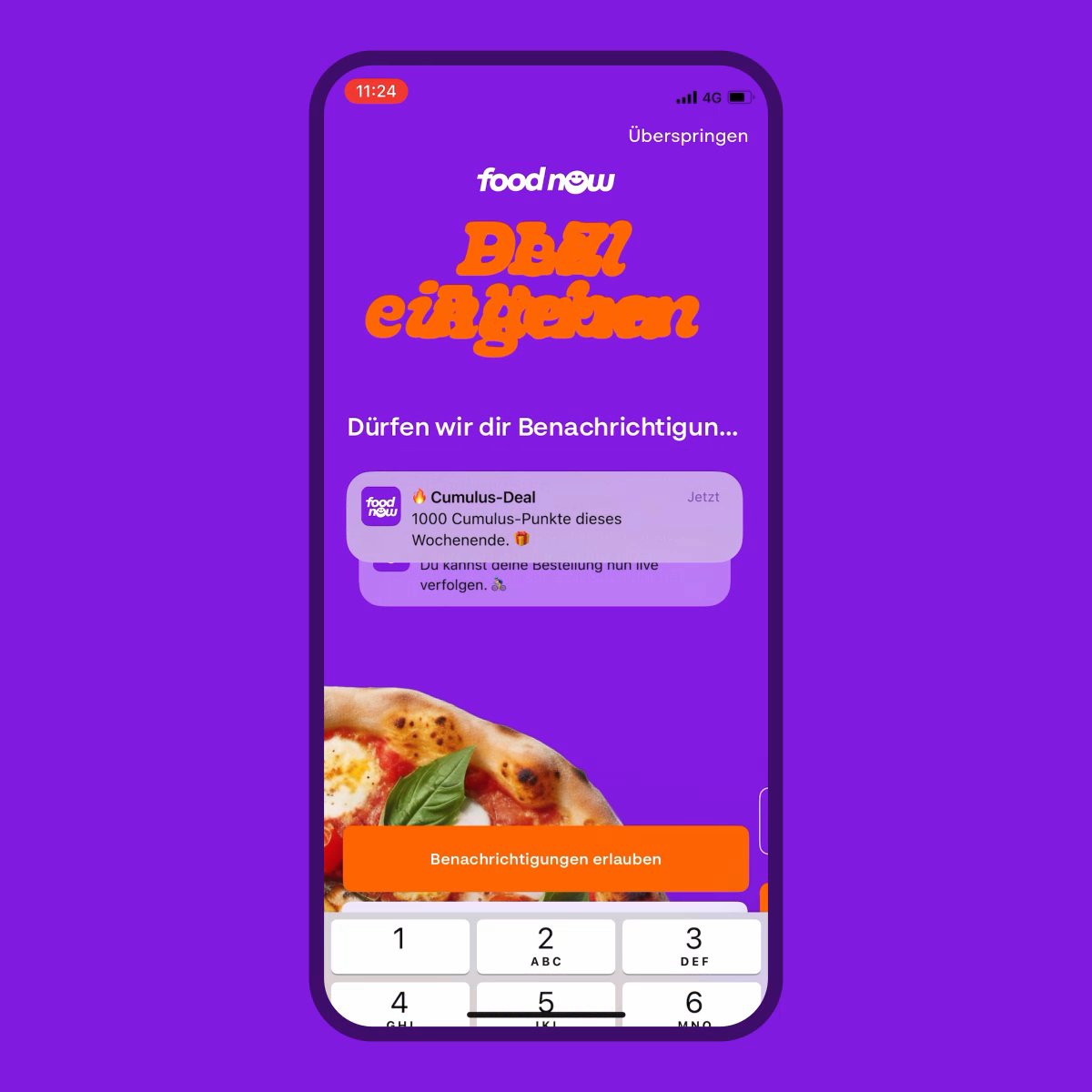 FoodNow App onboarding process.