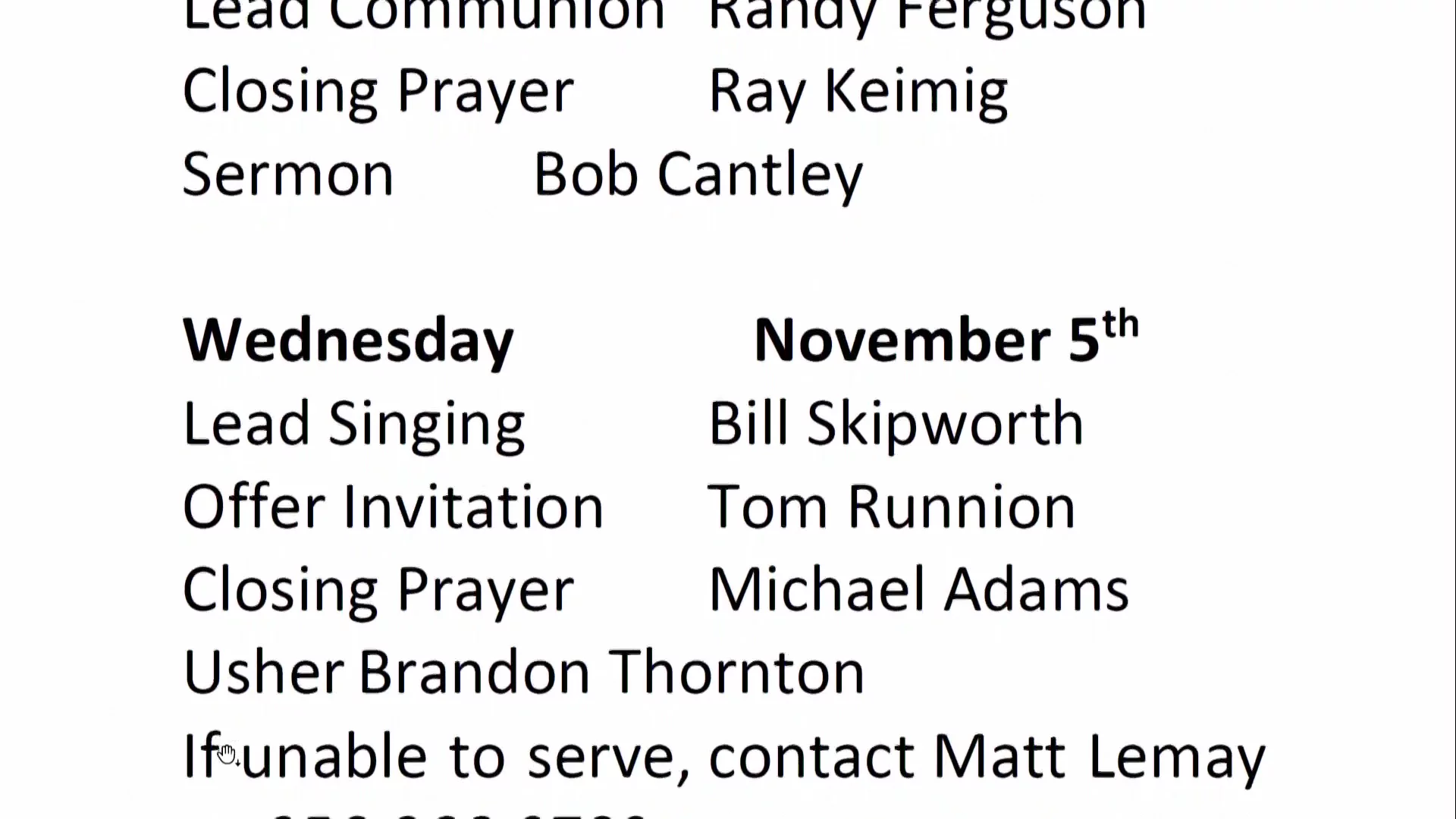 Bethel Service, October 29, 2025