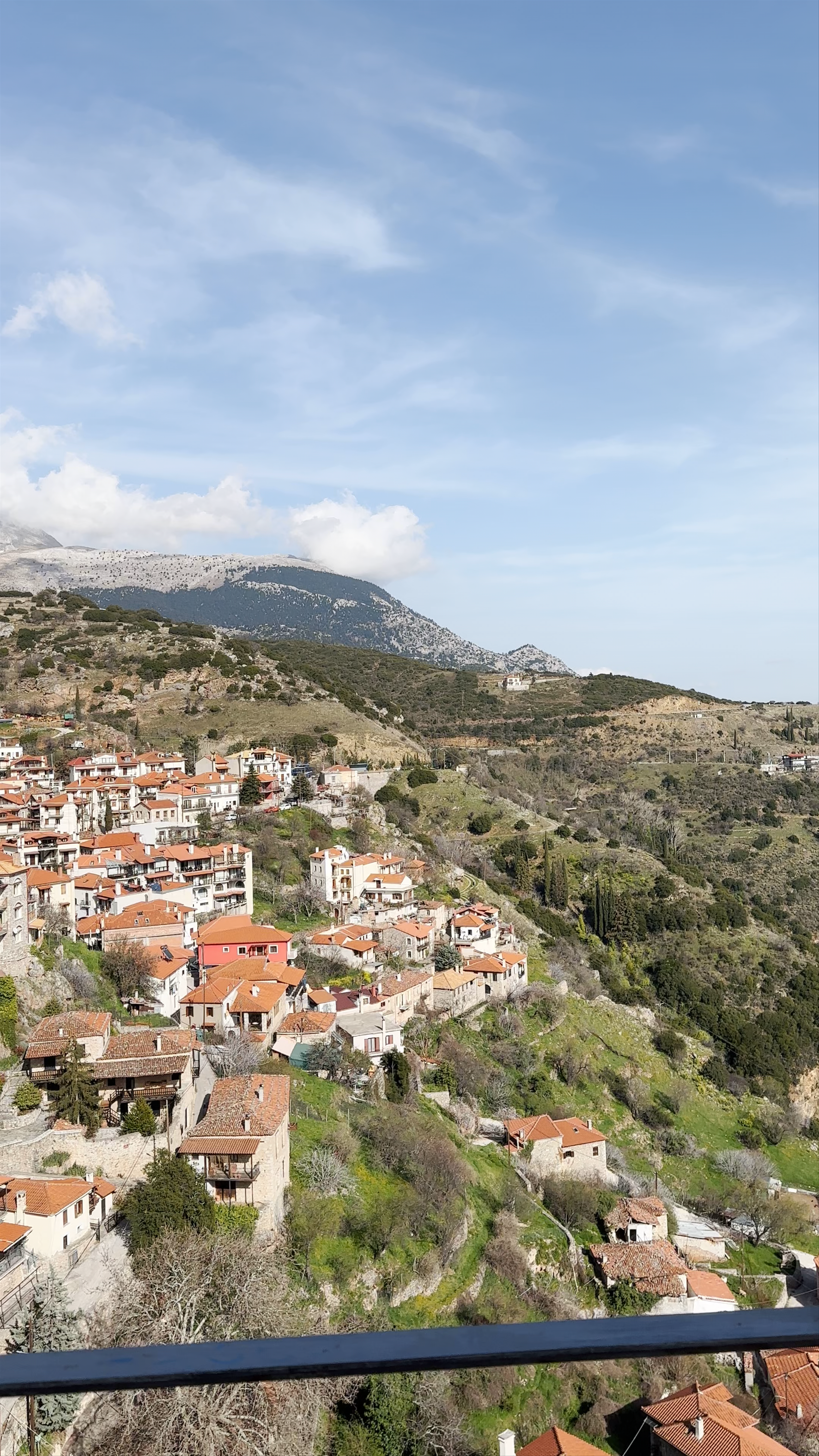 Clock Tower Views Over Arachova, Greece - Springtime Mountain Village Charm