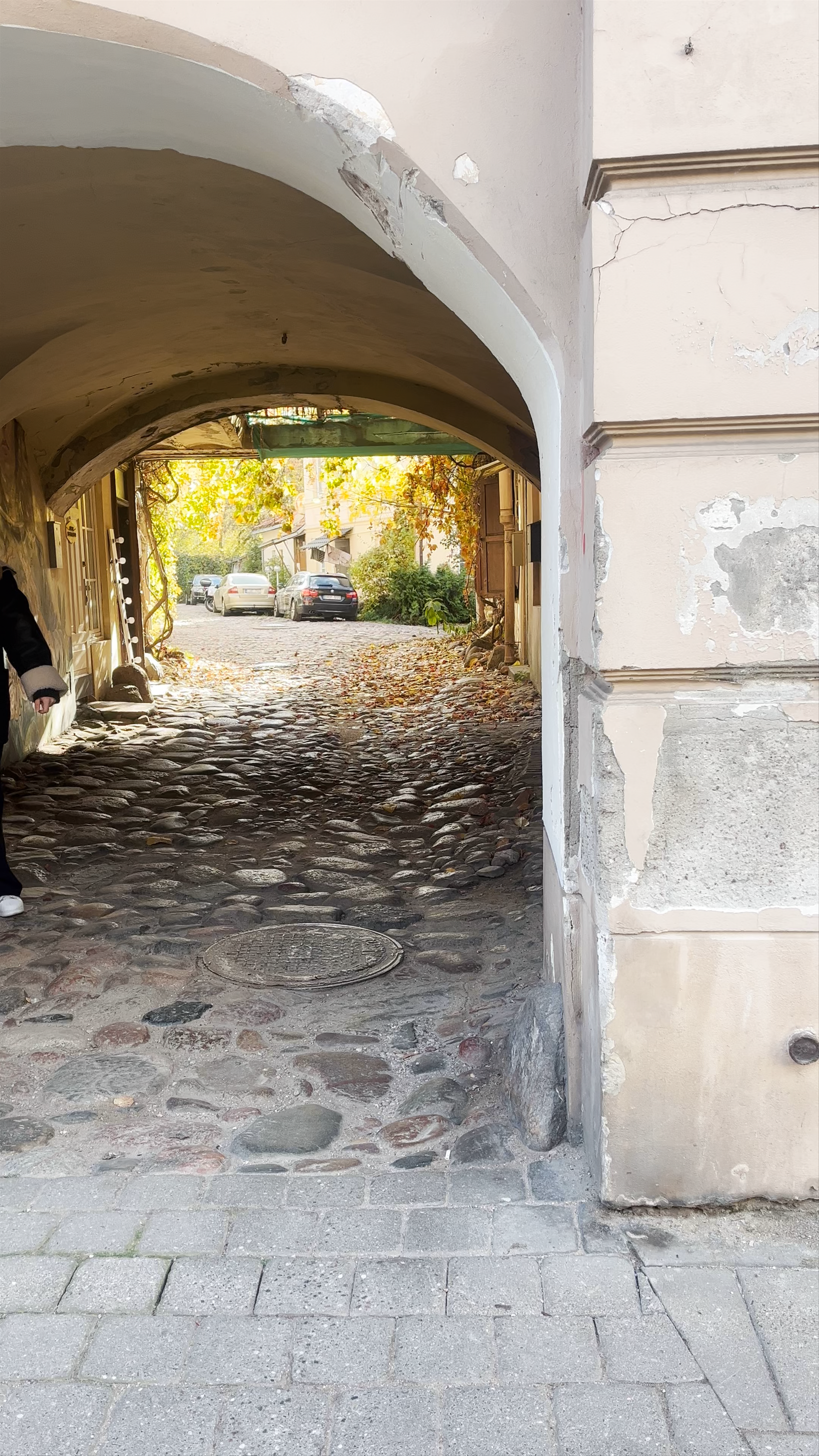 Exploring the Quaint Cobblestone Passage with Art Murals in Vilnius