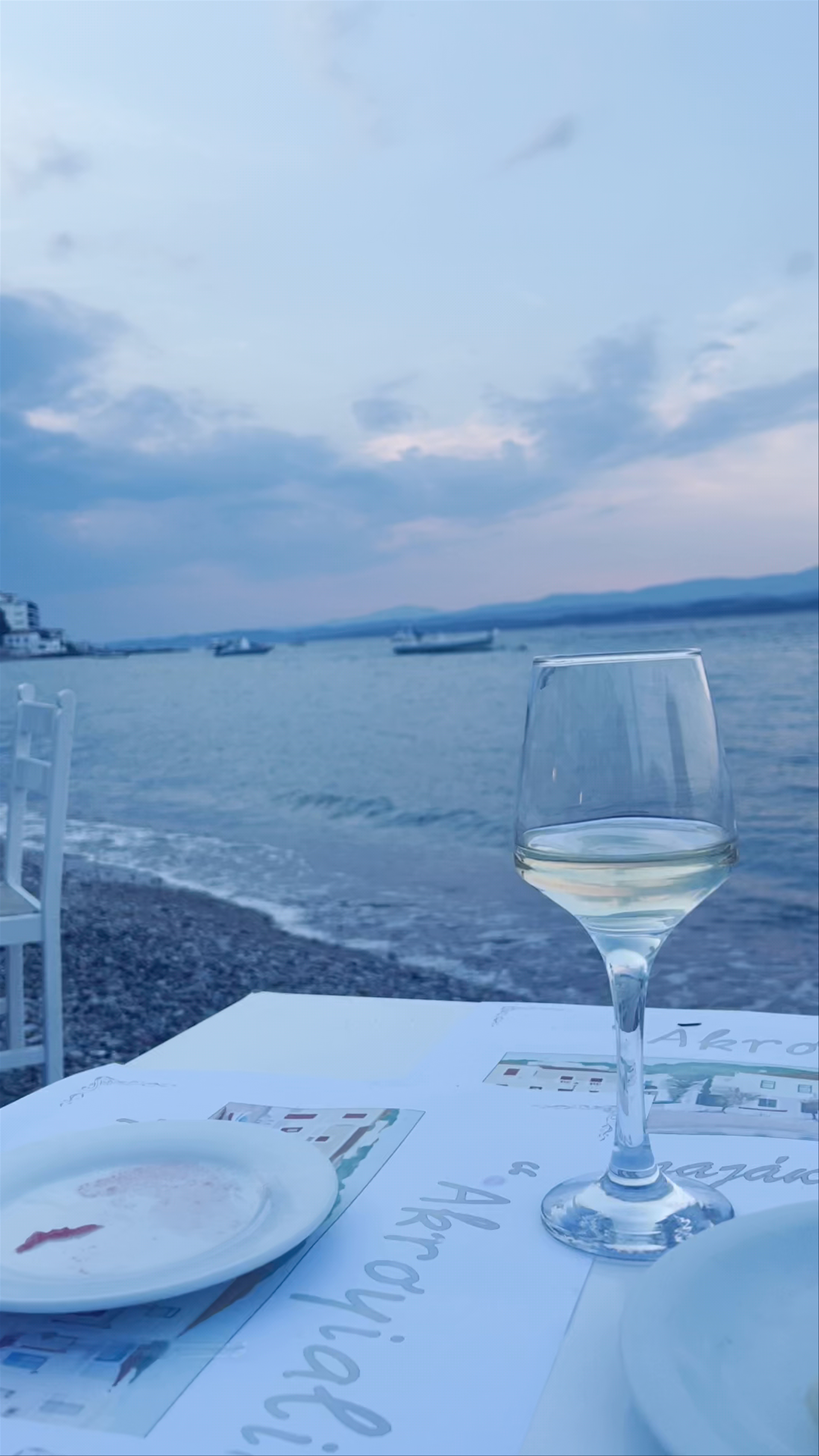 Sunset Serenity with Wine on the Seaside in Akrogialia, Spetses, Greece