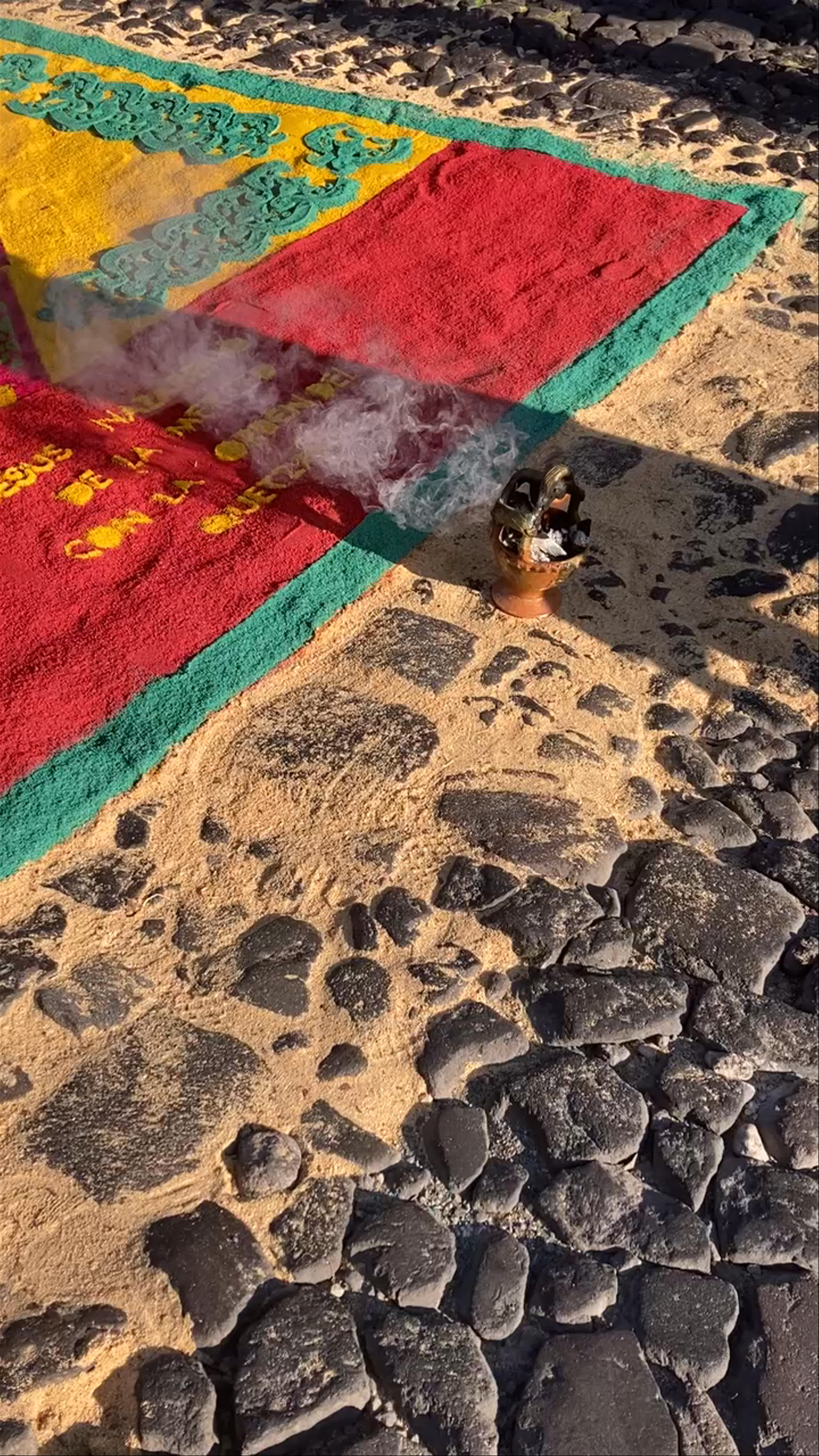 Traditional Alfombra de Semana Santa in Antigua Guatemala