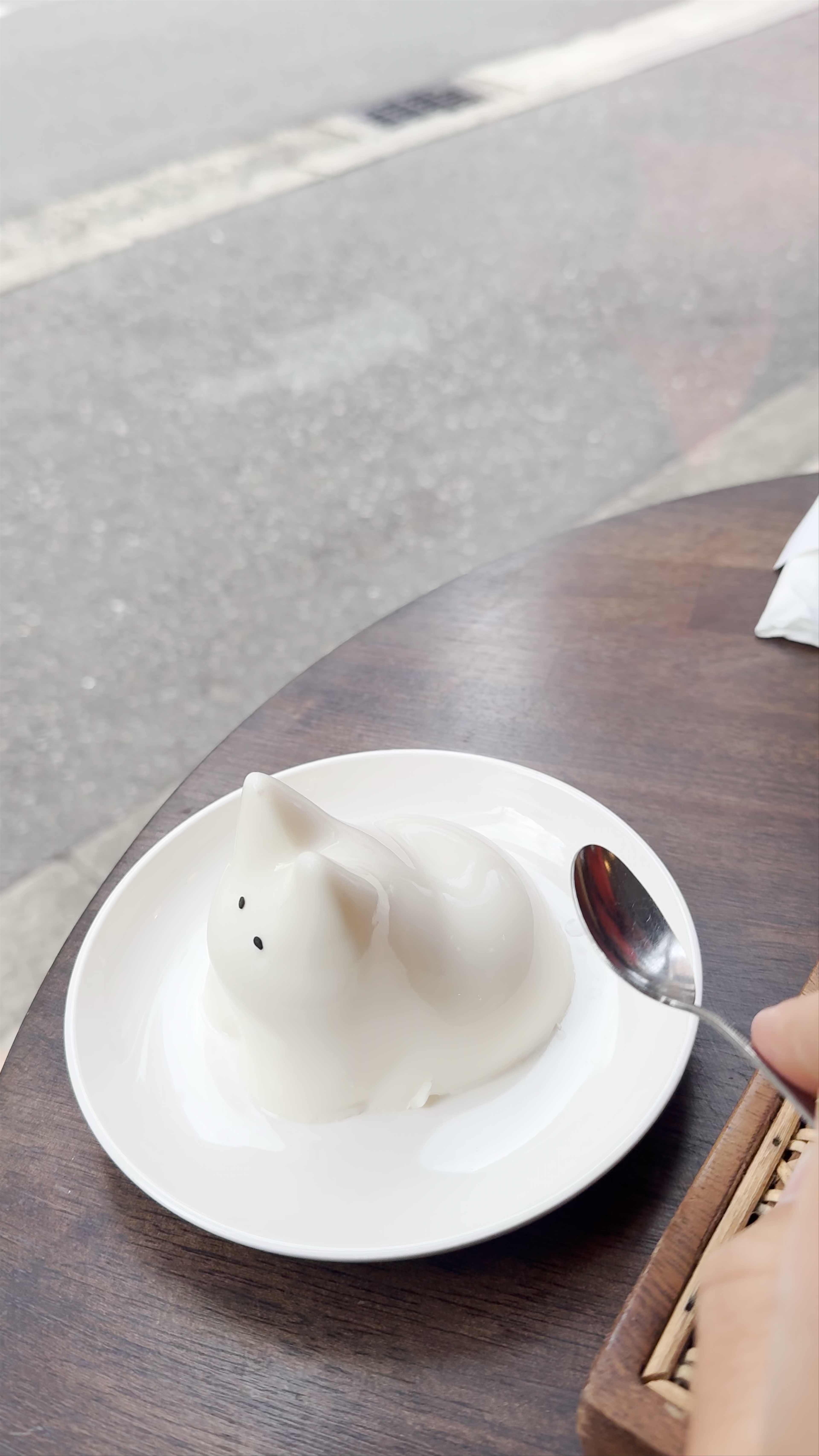 Charming Cat-Shaped Dessert at Cafe+82 in Osaka