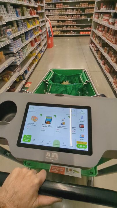 Amazon Fresh - This cart is pretty high speed! It knows where you're at in the store. - Grocery Near Me - Glen Burnie, Maryland