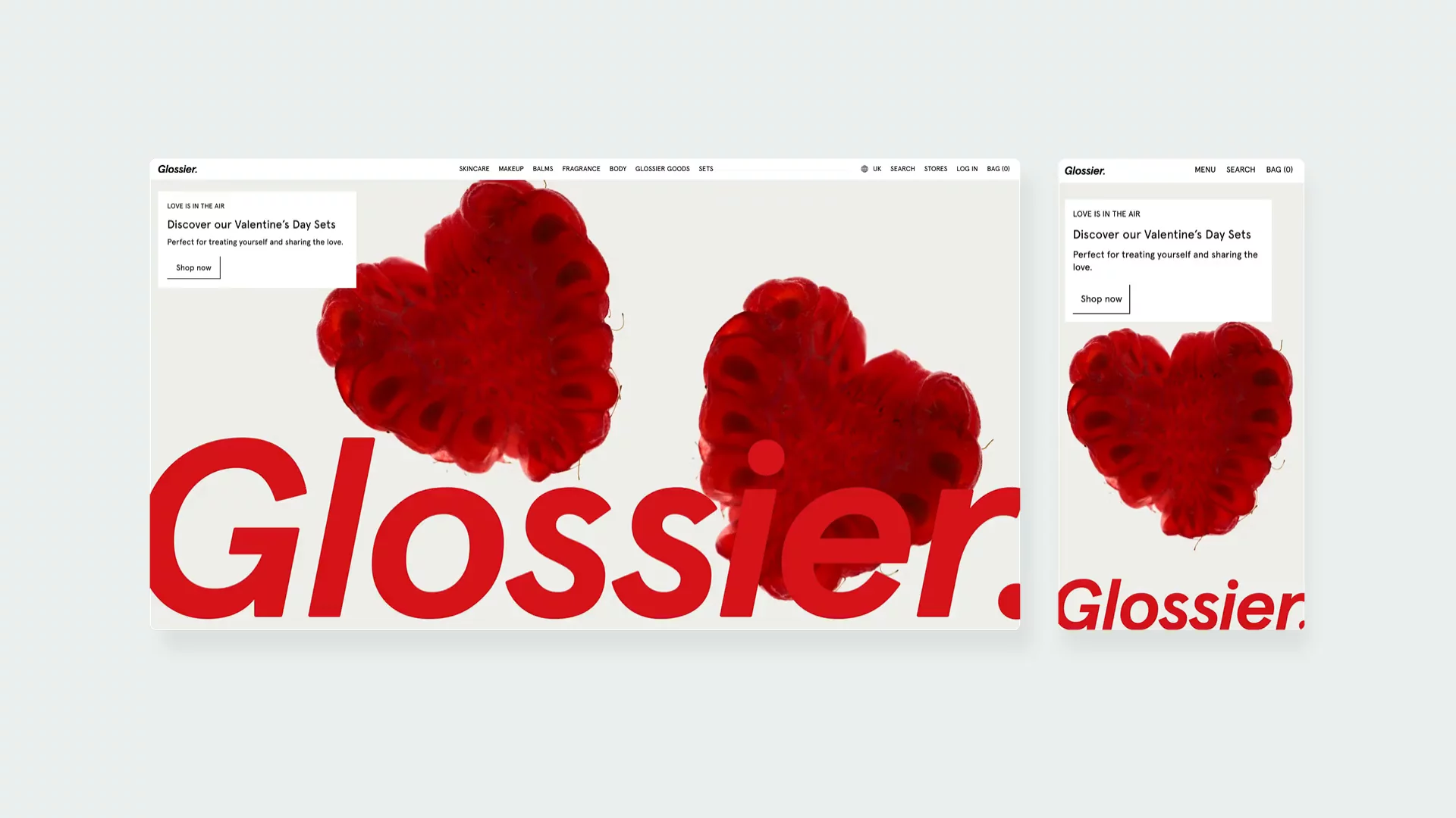 video showing Glossier, a Shopify beauty store 