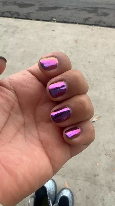 Cindy Nails & Spa - My nails with chrome gel a week in!!! - Nail Salons Near Me - La Mesa, California
