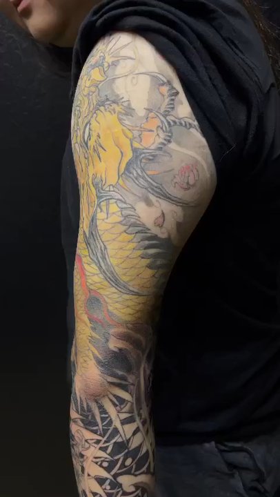 The Skull Serpent Dagger - Video of sleeve after detailing - Tattoo Near Me