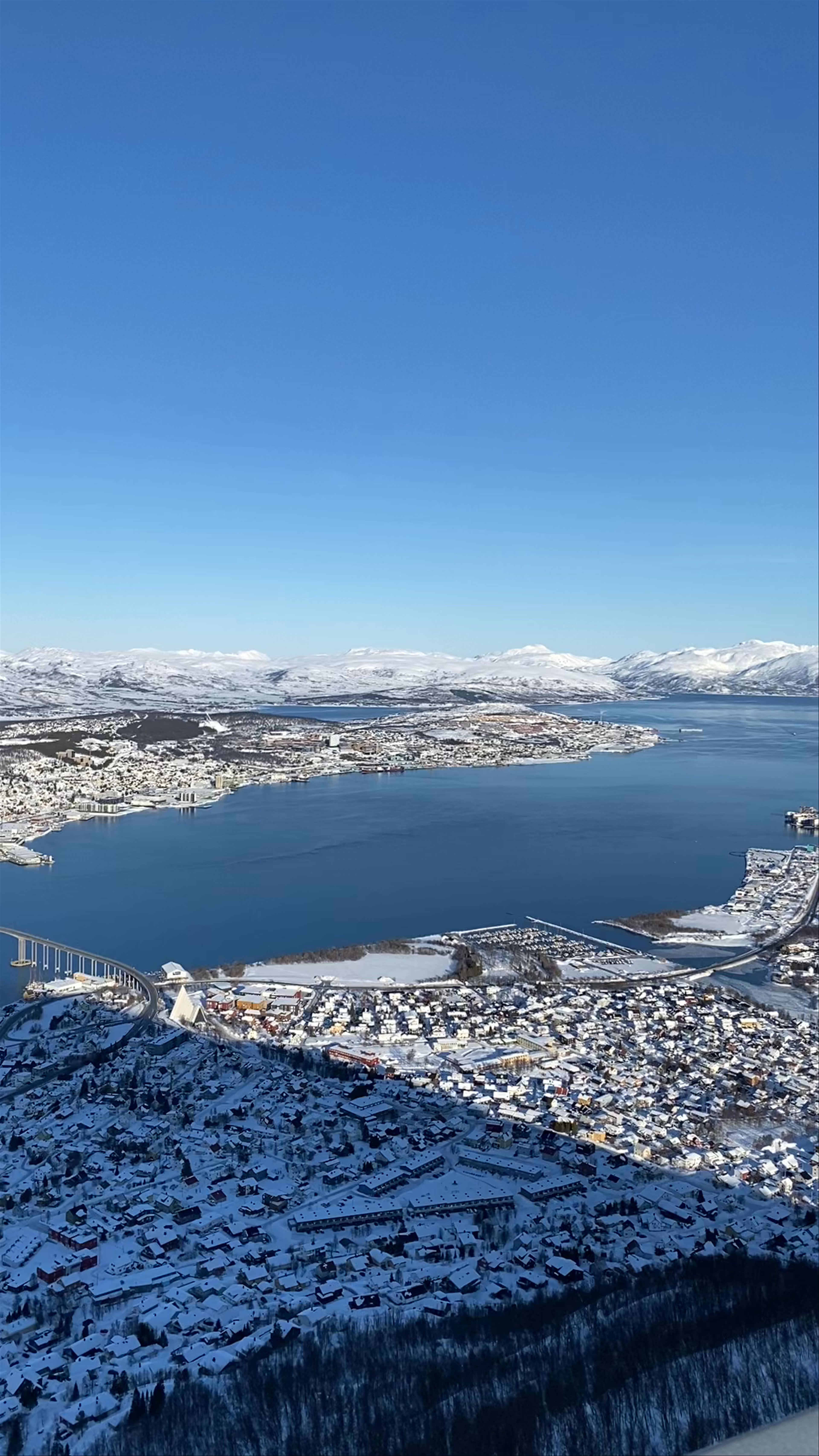 Panoramic Winter Views from Fjellheisen in Tromsdalen, Norway
