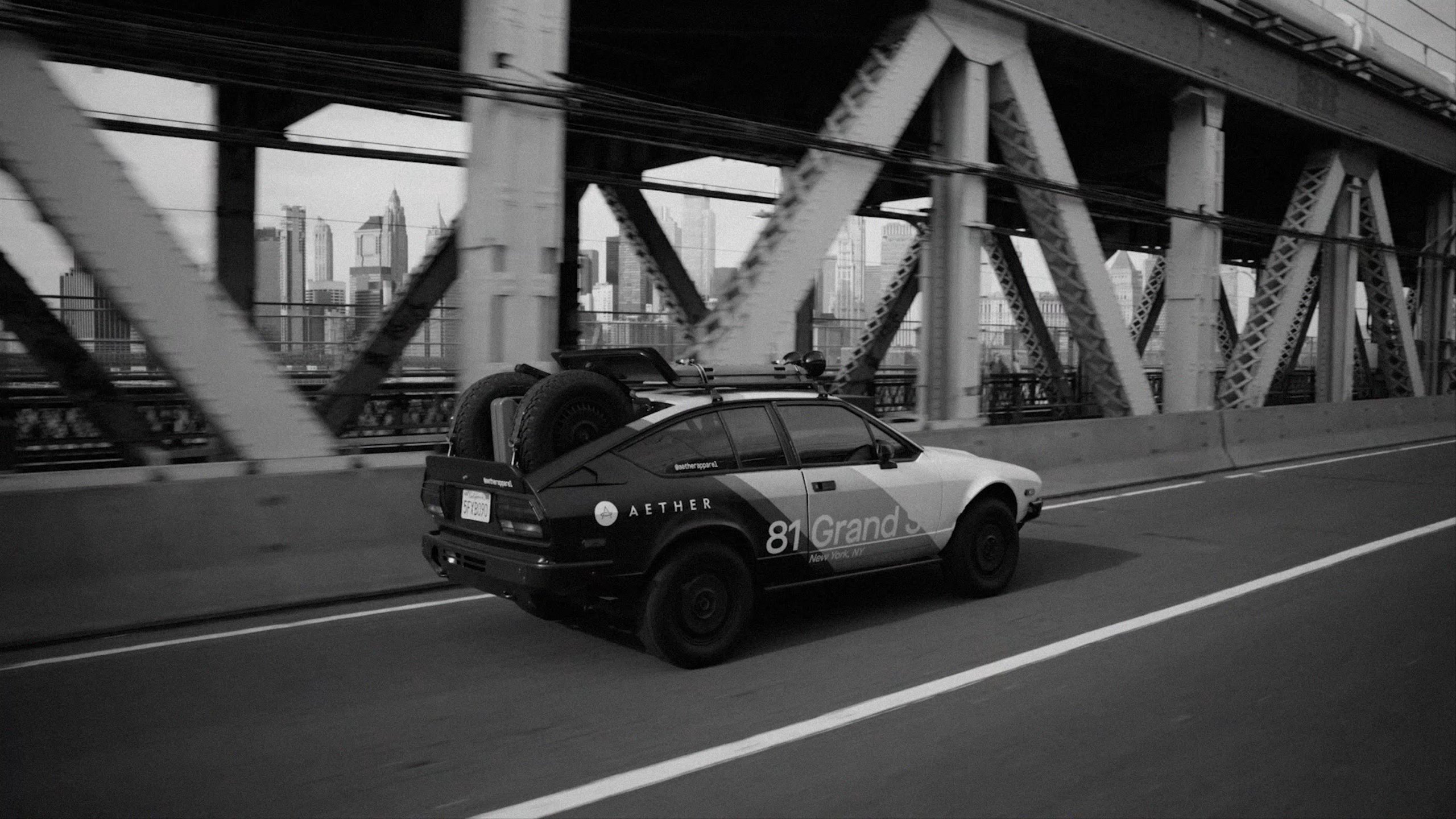 Video montage of AETHER Alfa Romeo driving into New York City to the Soho store