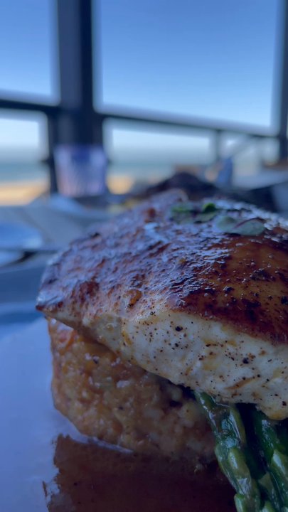 Tides Coastal Kitchen - Roasted Rock Fish(sooo good) - Cocktail Bars Near Me - Virginia Beach, Virginia