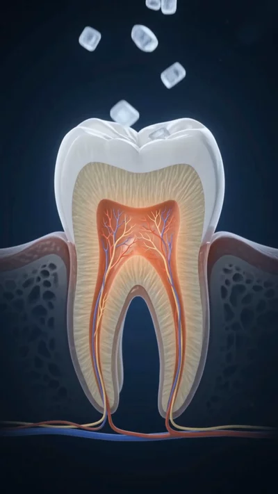 Still from an AI-generated dental explainer: How a cavity forms in a tooth