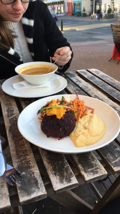The Happy Pear - Beetroot burger delicious - Coffee & Tea Near Me - Greystones, WW