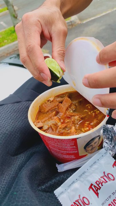 El Jalisciense - Tapatio Ramen w/ Birria Meat & Broth $10 comes with lime. Elote in a Cup & Tacos - Food Trucks Near Me - Kapolei, Hawaii