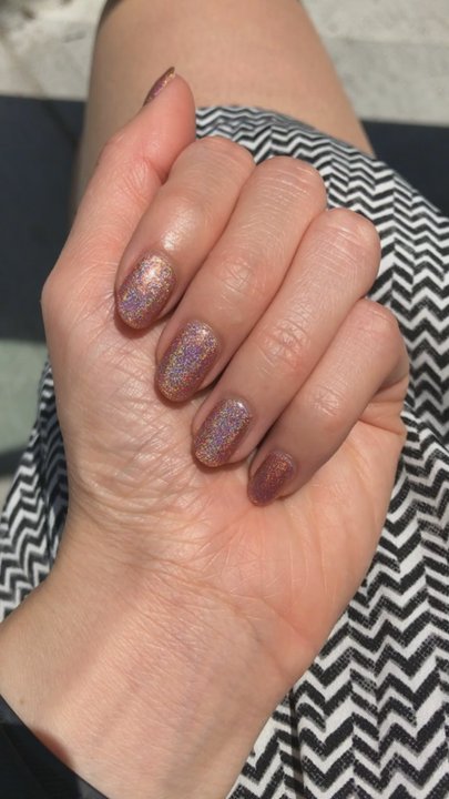 Mimi's Nails - Loooove this metallic gel color that has so many different color sparkles in the sunlight. - Nail Salons Near Me - Santee, California