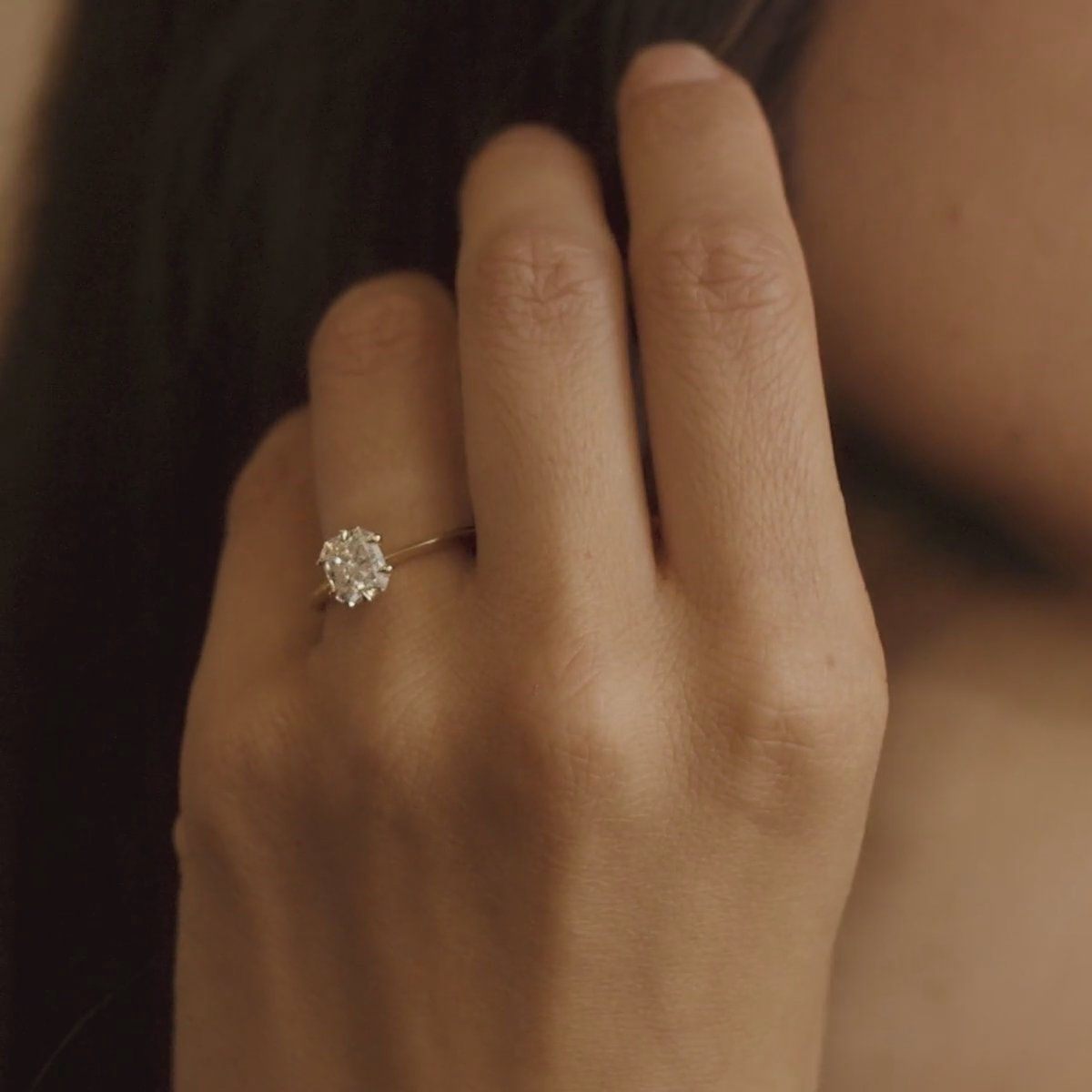 The Knife-Edge | Radiant | 18k | Yellow Gold | bandAccent: Plain | hiddenHalo: no | diamondOrientation: vertical | caratWeight: other