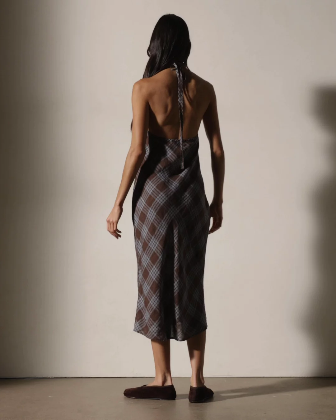 slim fit dress slacks Linen Halter Dress - Black main image 1