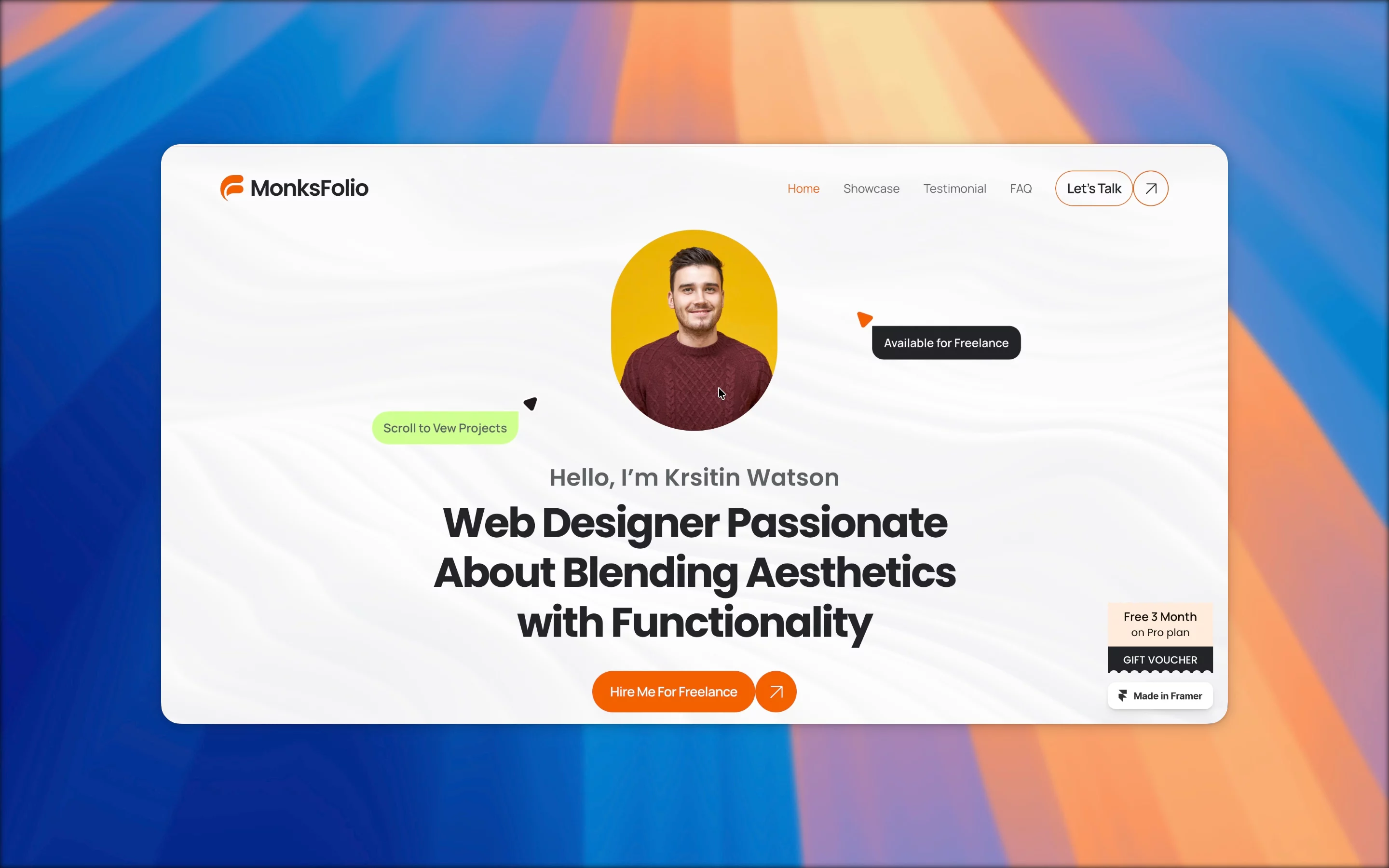 ✨ Meet MONKS FOLIO!Your portfolio, perfected by Design Monks. A modern Framer template crafted for designers, creatives, and professionals.Check it out: https://monksfolio.framer.website/#Framer #FramerTemplates #MonksFolio #Portfolio #PortfolioWebsite #WebDesign #NoCode #UIDesign #CreativePortfolio #DesignMonks