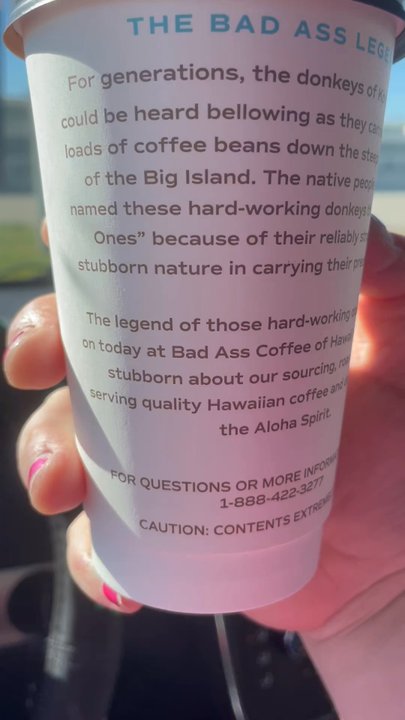 Bad Ass Coffee of Hawaii - The history of donkeys Kona Hawaii/my daughter asking for a burger in the video lol - Coffee & Tea Near Me - Cypress, Texas