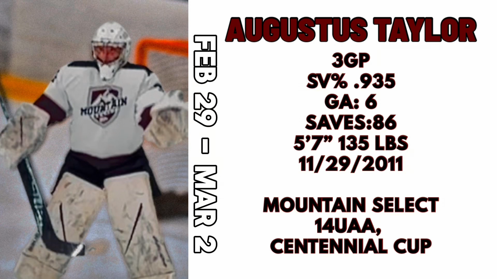 Augustus Taylor's Stellar Highlights: RMHF Playoffs 935 SV% & 2 GAA