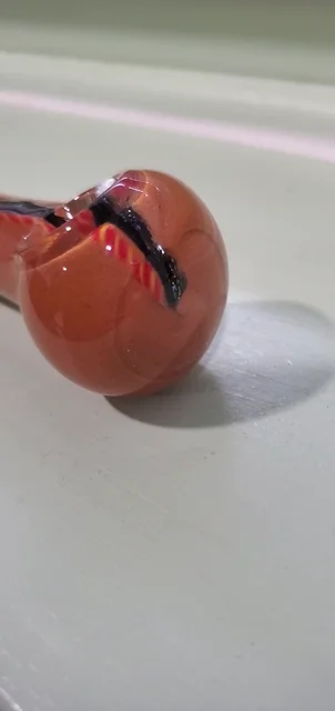 Preview pic of Burnt Orange and Black Iridescent Pipe/Bowl/Spoon