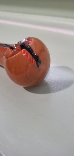 Preview pic of Burnt Orange and Black Iridescent Pipe/Bowl/Spoon