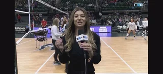 Video thumbnail for video titled Michigan State v Wisconsin Volleyball Pre-Game Hit