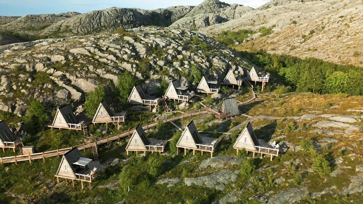 Eider duck inspired huts on Vega.