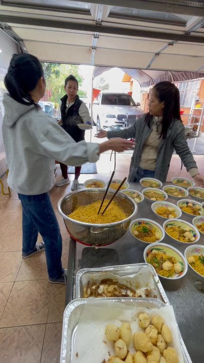 Chua Phap Van - Some of the volunteers moms cooking for the kids - Buddhist Temples Near Me - Pomona, California