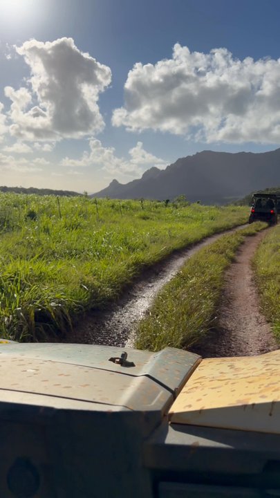 Kipu Ranch Adventures - Ride to our first stop before the mud began. - Tours Near Me - Lihue, Hawaii