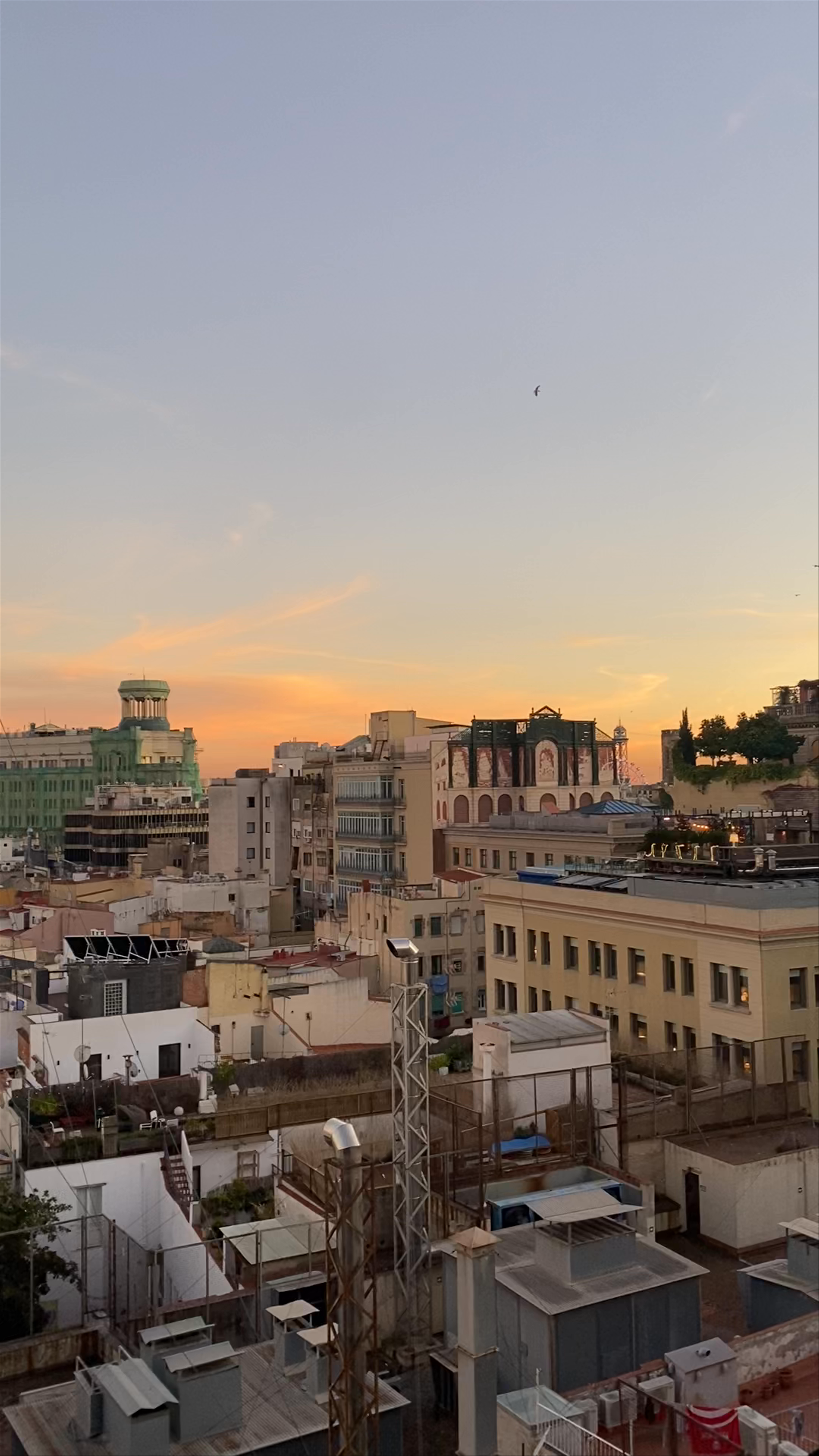 Sunset Rooftop Views Over Barcelona from Bar Veraz at The Barcelona EDITION