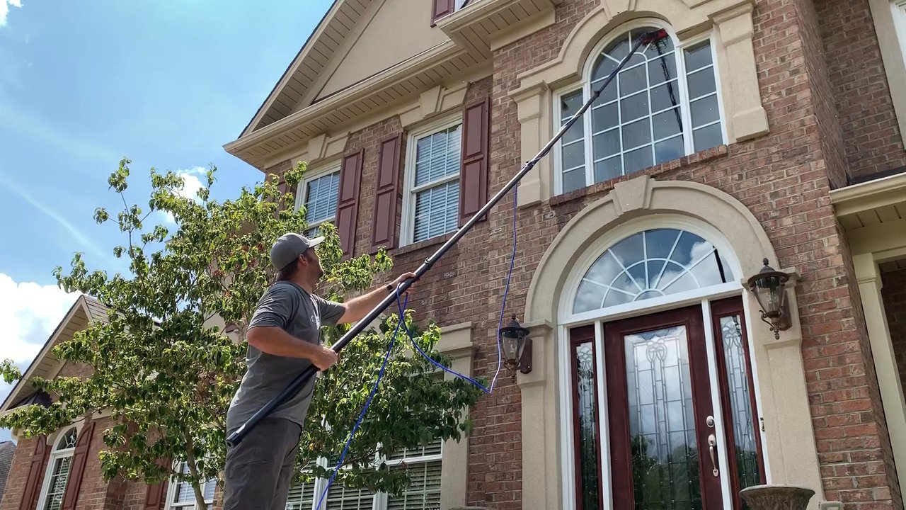 Exstream Power Washing - Have window you can't reach? No problem we can take care of that.  Two stories window cleaning. - Pressure Washers Near Me