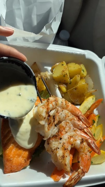Alondra's Cuisine - Grilled salmon with shrimp - Italian Near Me - Garland, Texas