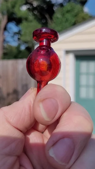 Preview pic of 2025 -30mm Soup Glass Pomegranate w/opal Bubble Cap