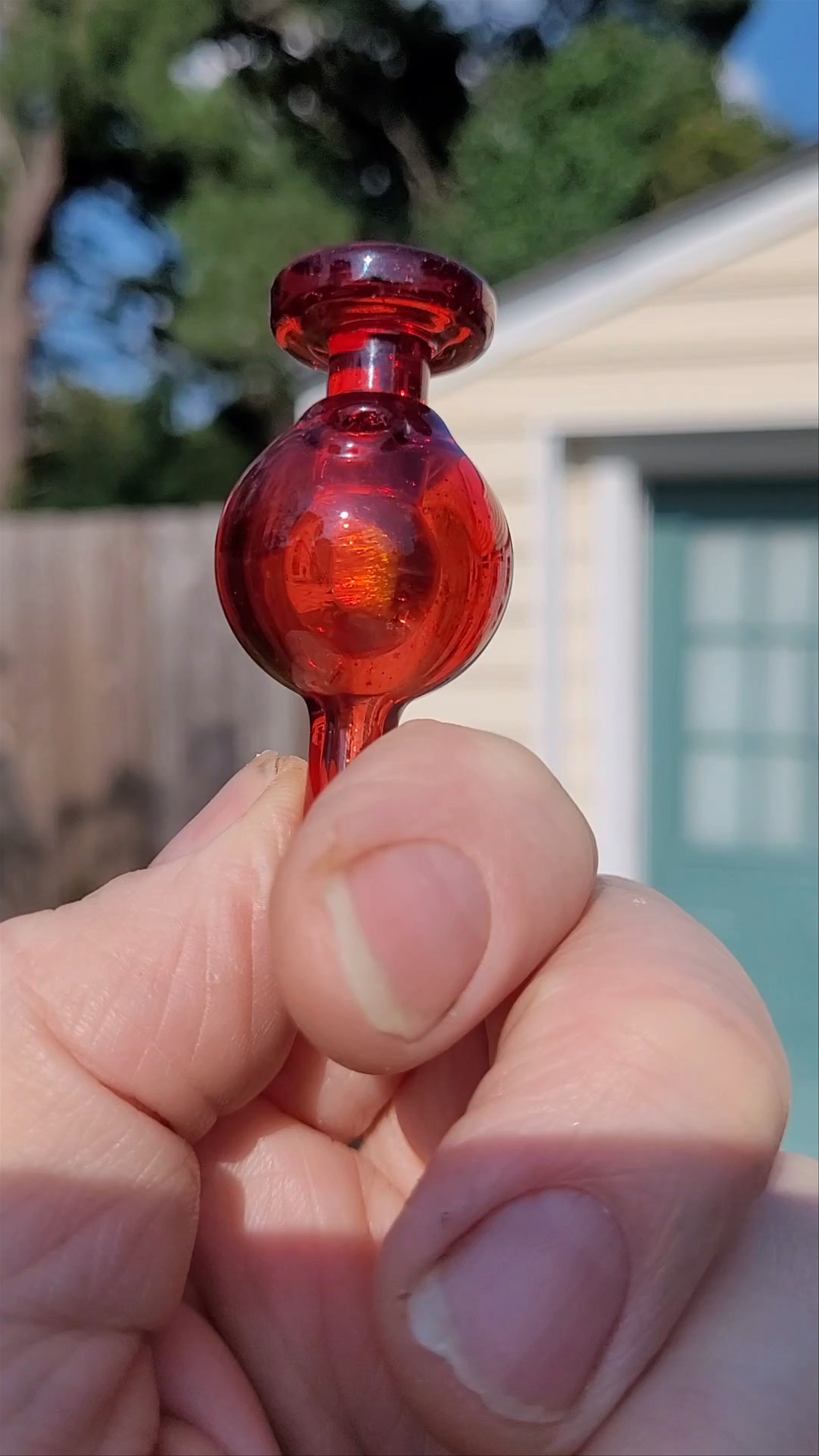 Preview pic of 2025 -30mm Soup Glass Pomegranate w/opal Bubble Cap