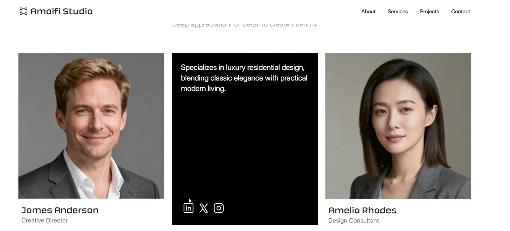 Your team section doesn’t have to be boring.Check Amalfi studio template ⬇